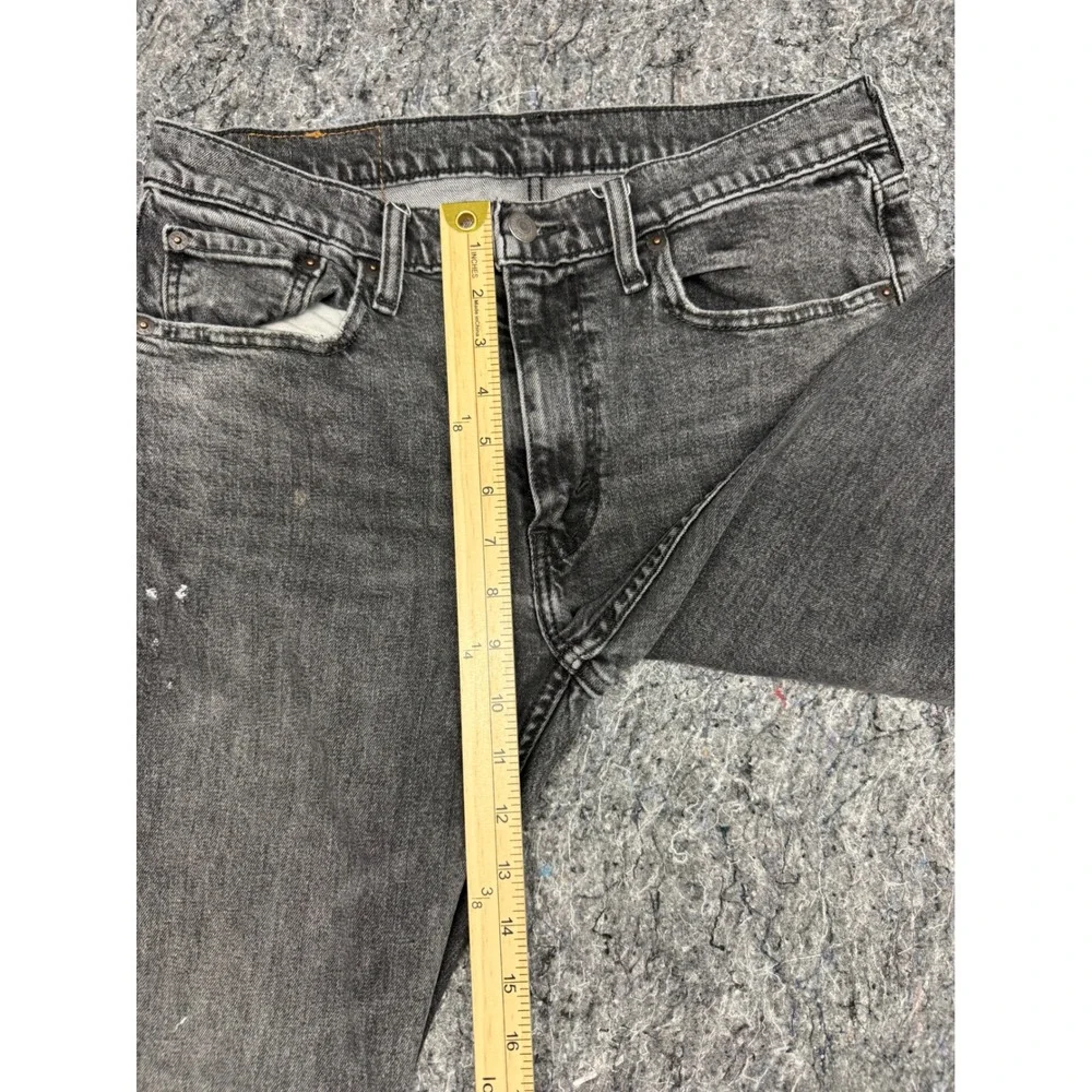 Levis 511 Slim Fit Jeans Mens 33x32 Faded Black WaterLess Denim Pants Distressed